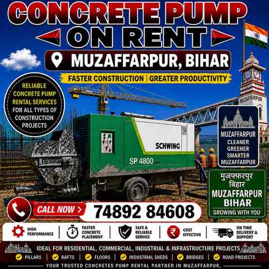 Concrete Pump on Rent in Muzaffarpur
